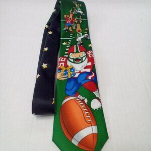 Tie Tales Christmas Tie Santa Playing Football Reindeer Holiday
